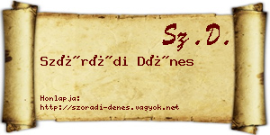 Szórádi Dénes névjegykártya