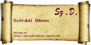 Szórádi Dénes névjegykártya