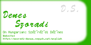 denes szoradi business card